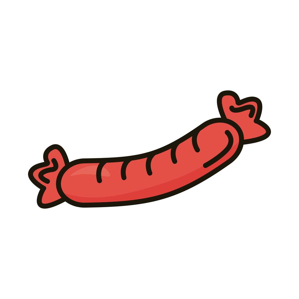 delicious sausage line and fill style icon vector