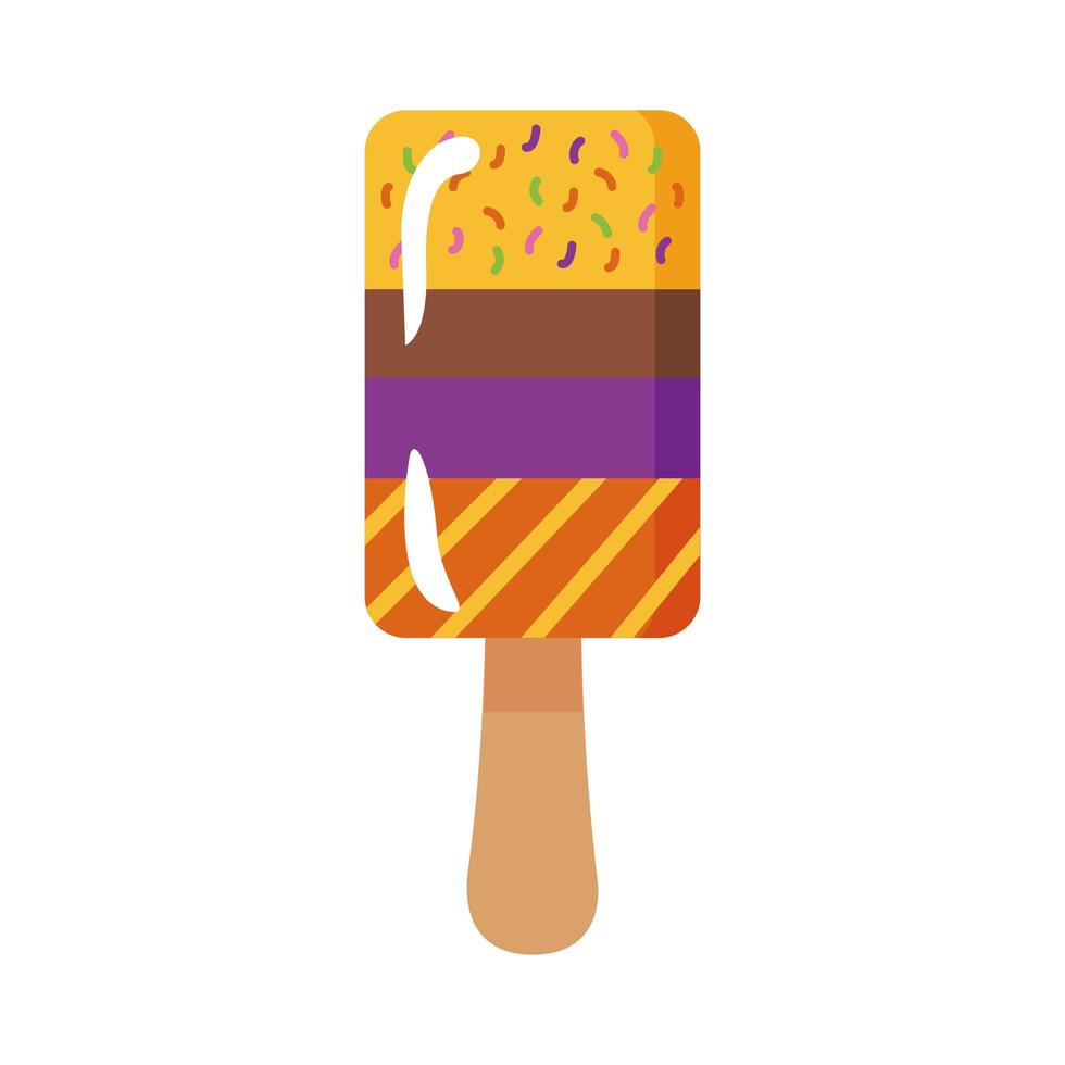 delicioso helado en barra con varios sabores estilo plano vector