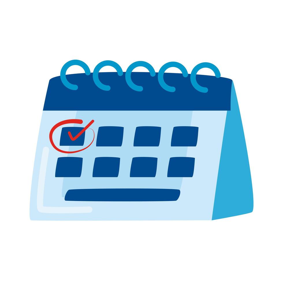 recordatorio de calendario con símbolo de verificación vector