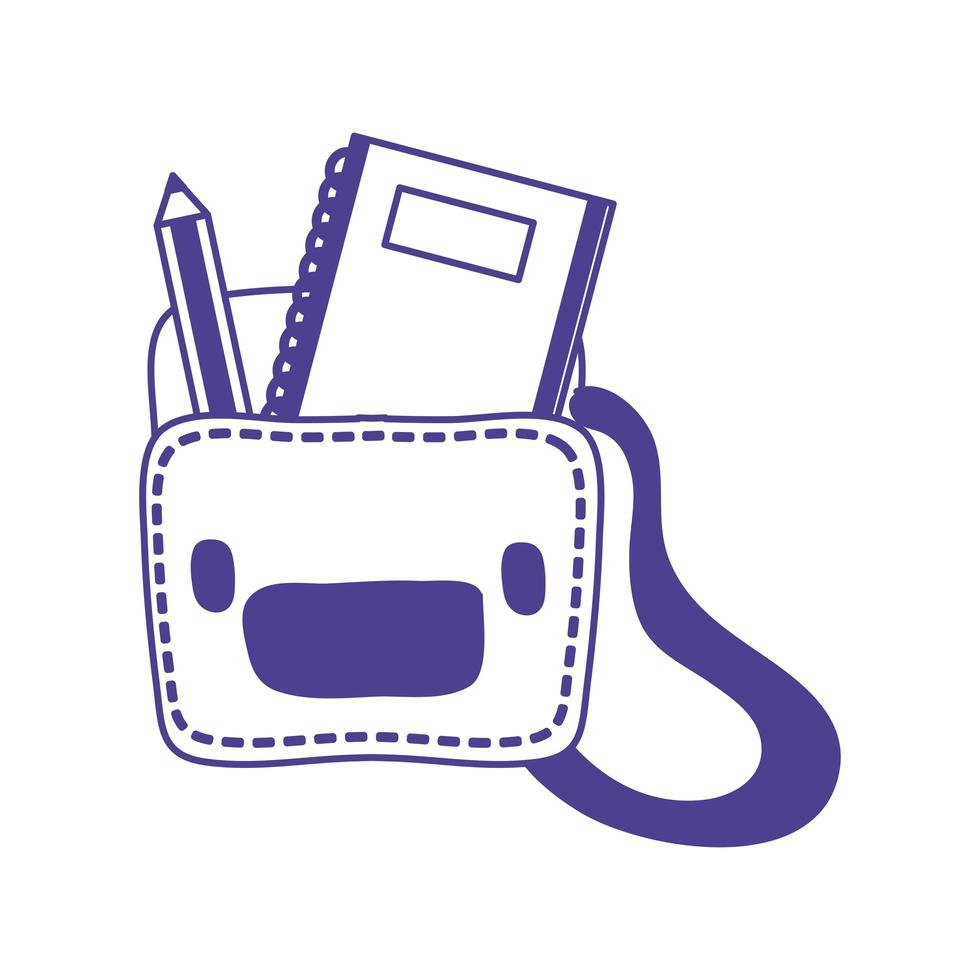 schoolbag with notebook and pencil vector