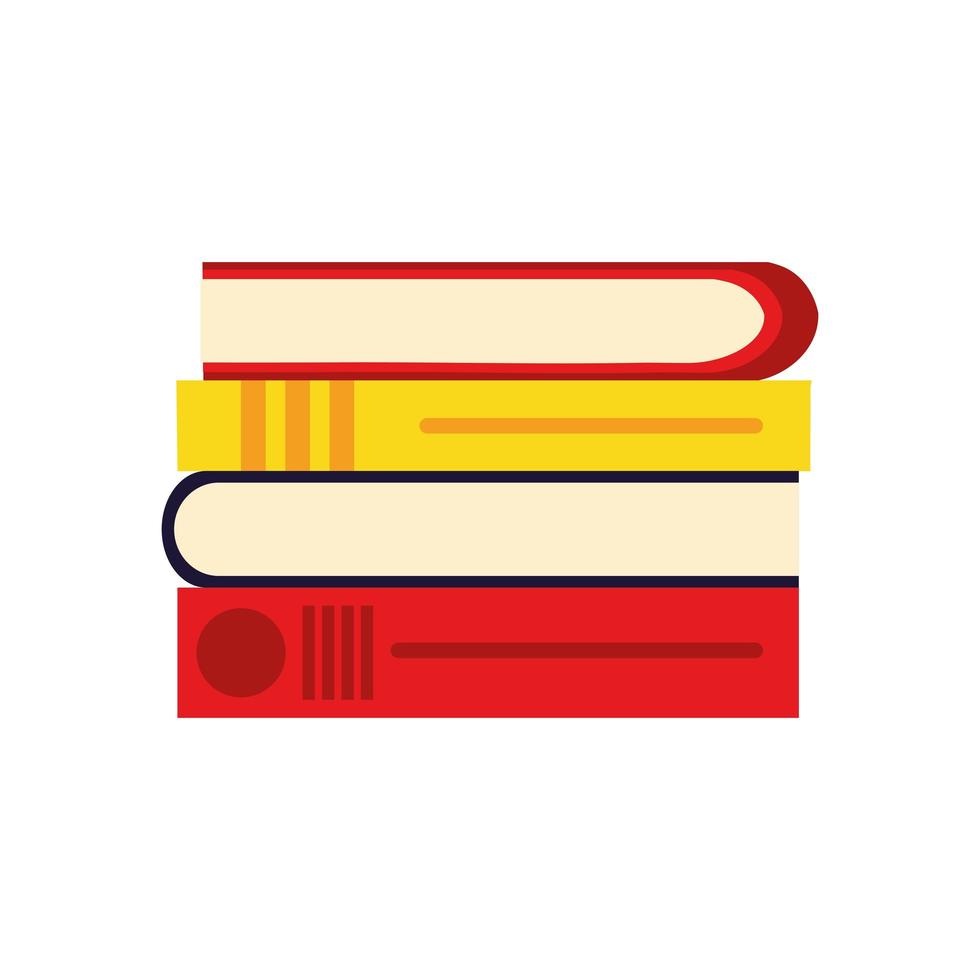 school pile text books icons vector