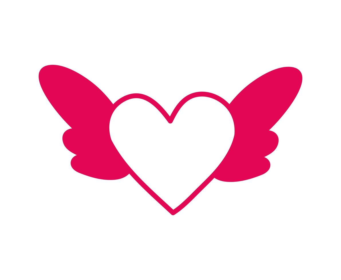 heart love with wings icon vector