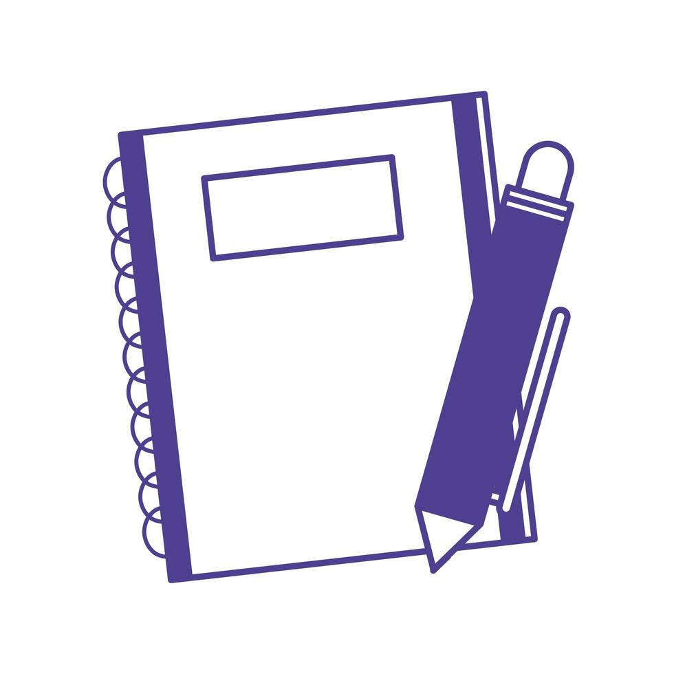 notebook with pen isolated icon vector