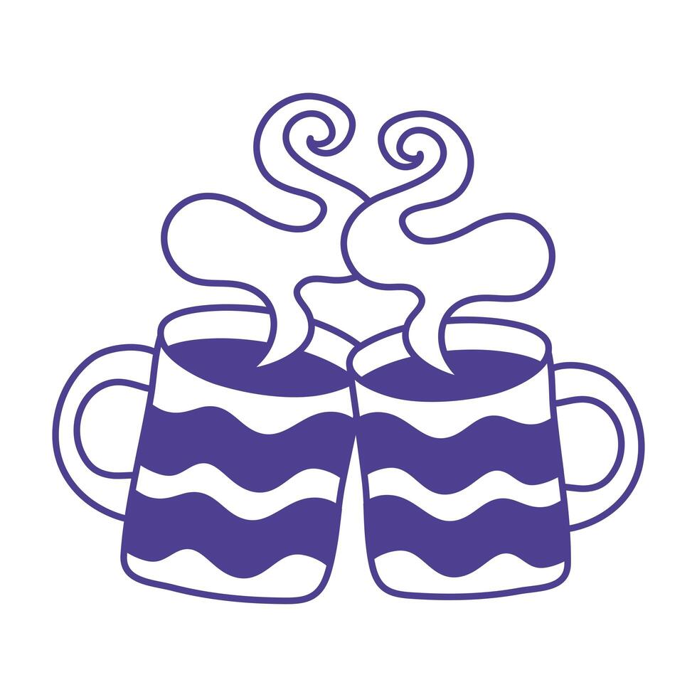 coffee cups drink isolated icons vector