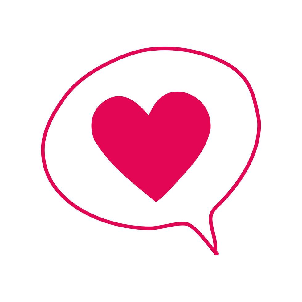 speech bubble with heart love vector