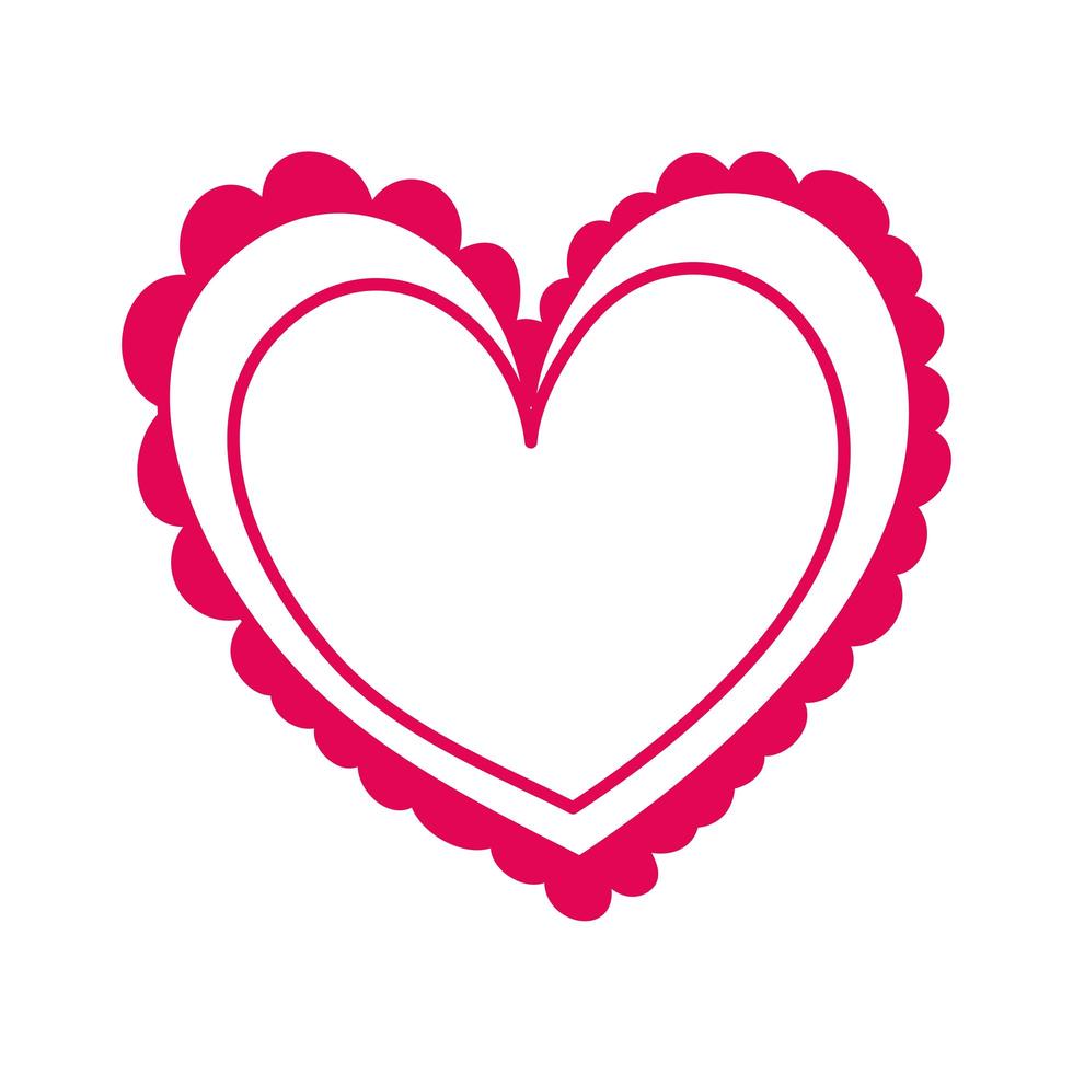 happy valentines day heart with lace vector