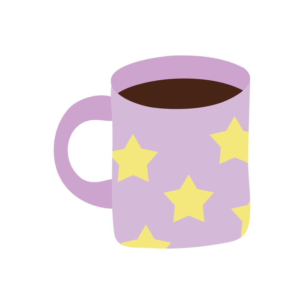 coffee cup drink with stars pattern vector