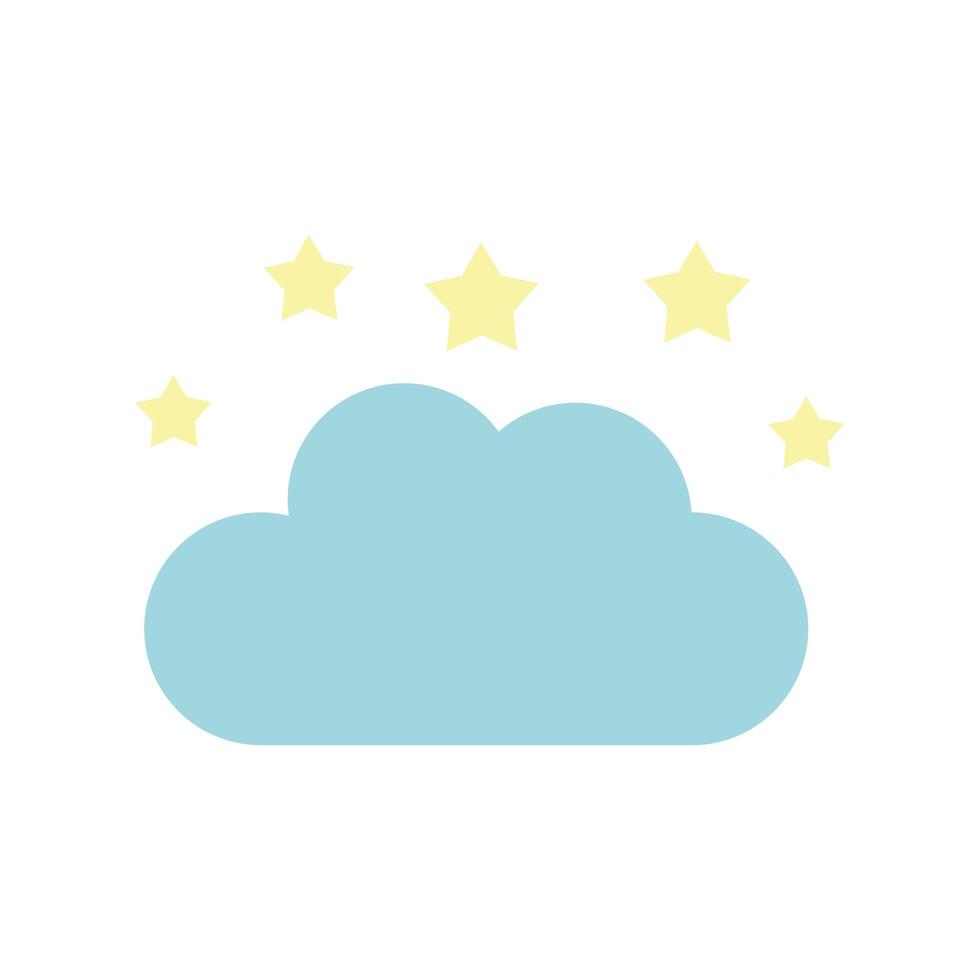 cute cloud sky with stars vector