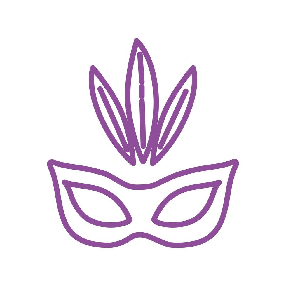 Máscara de celebración de Mardi Gras con plumas vector