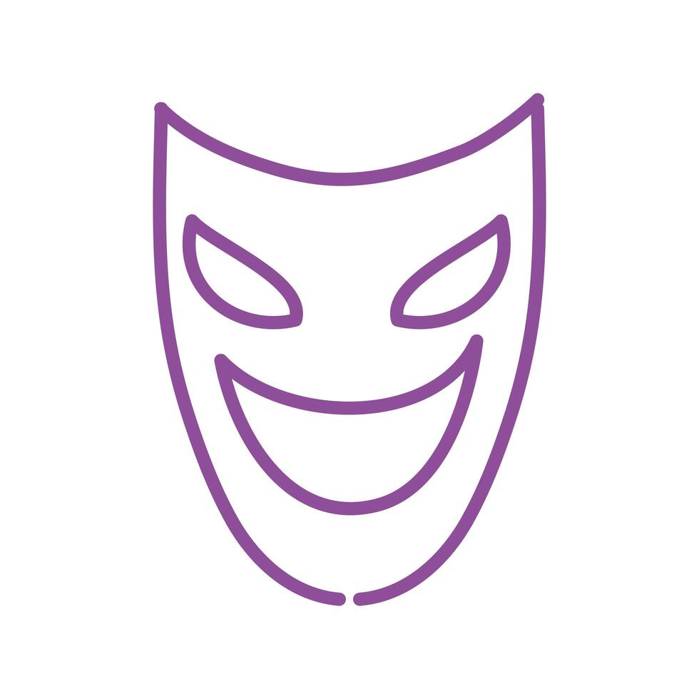 icono de máscara de teatro de mardi gras vector