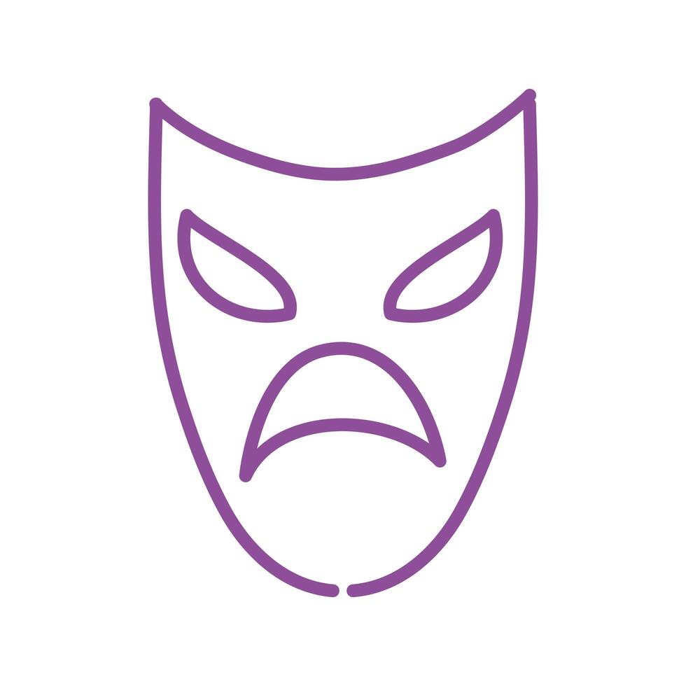 icono de máscara de teatro de mardi gras vector