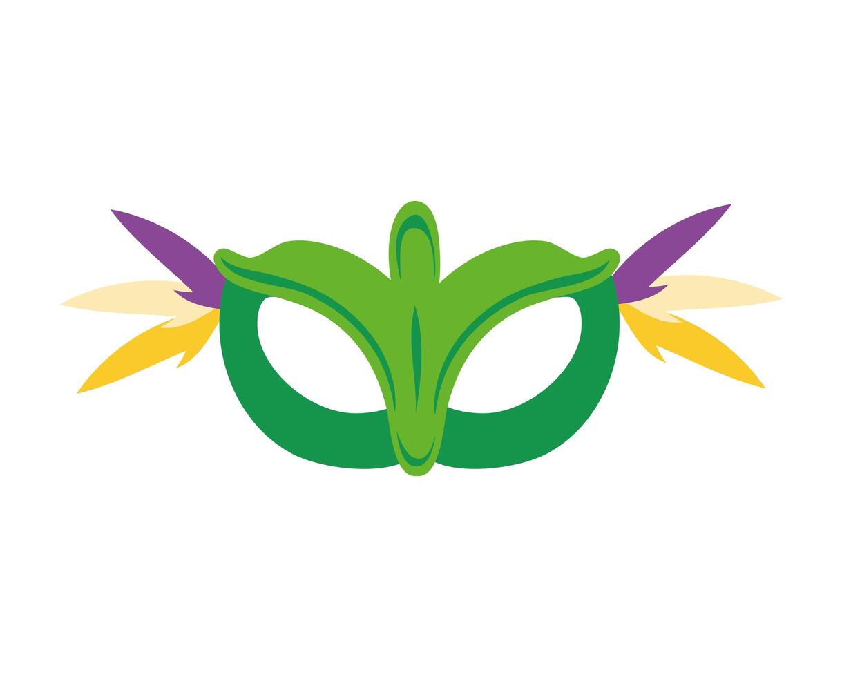 mardi gras celebration mask with feathers vector
