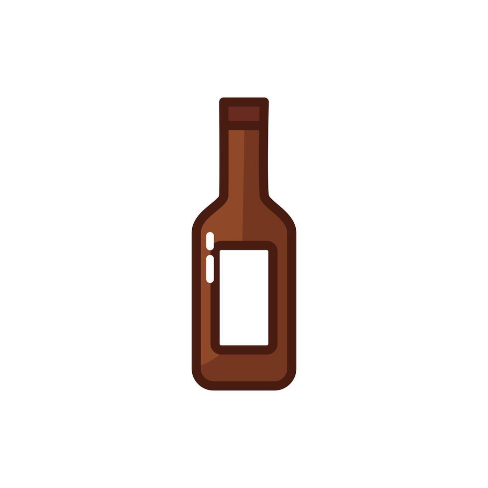 botella de cerveza, bebida, aislado, icono vector