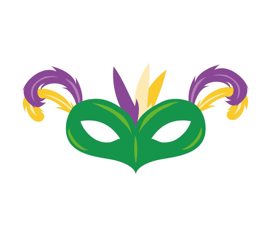 Máscara de celebración de Mardi Gras con plumas vector