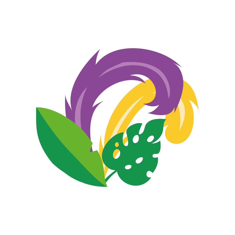 feathers bird decorative isolated icons vector