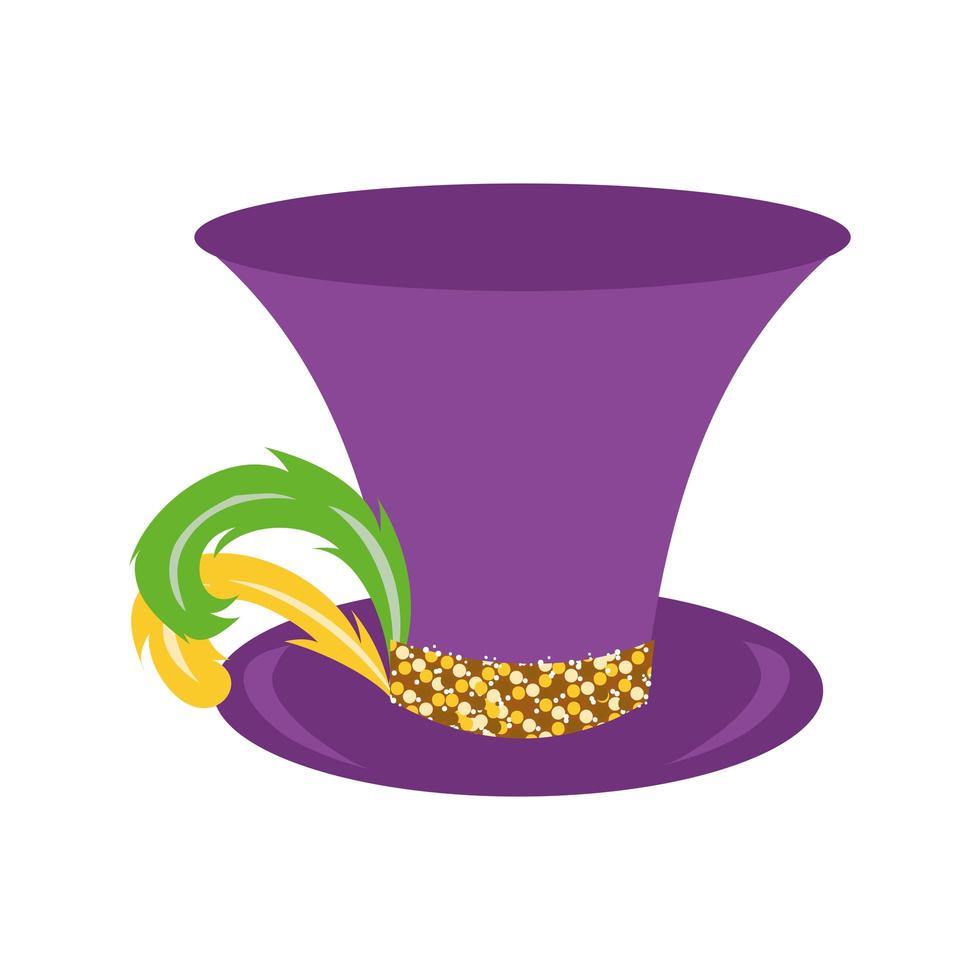 top hat accessory with feathers vector