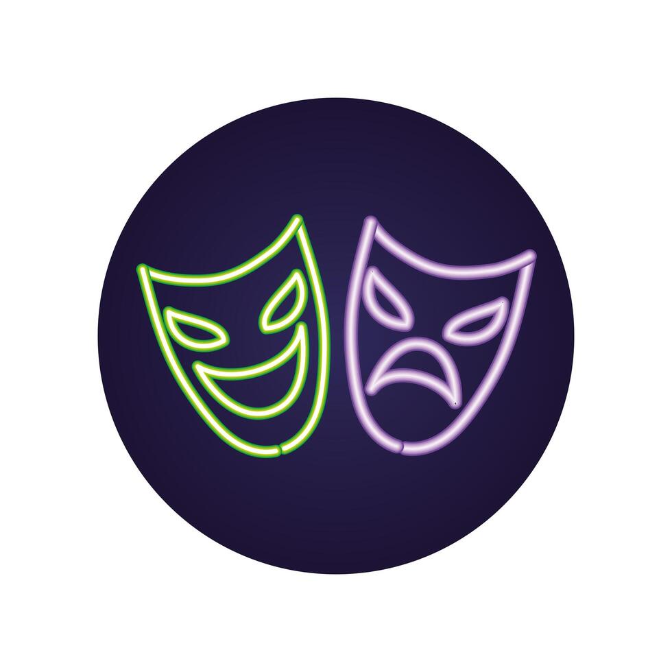 mardi gras theater faces celebration masks vector