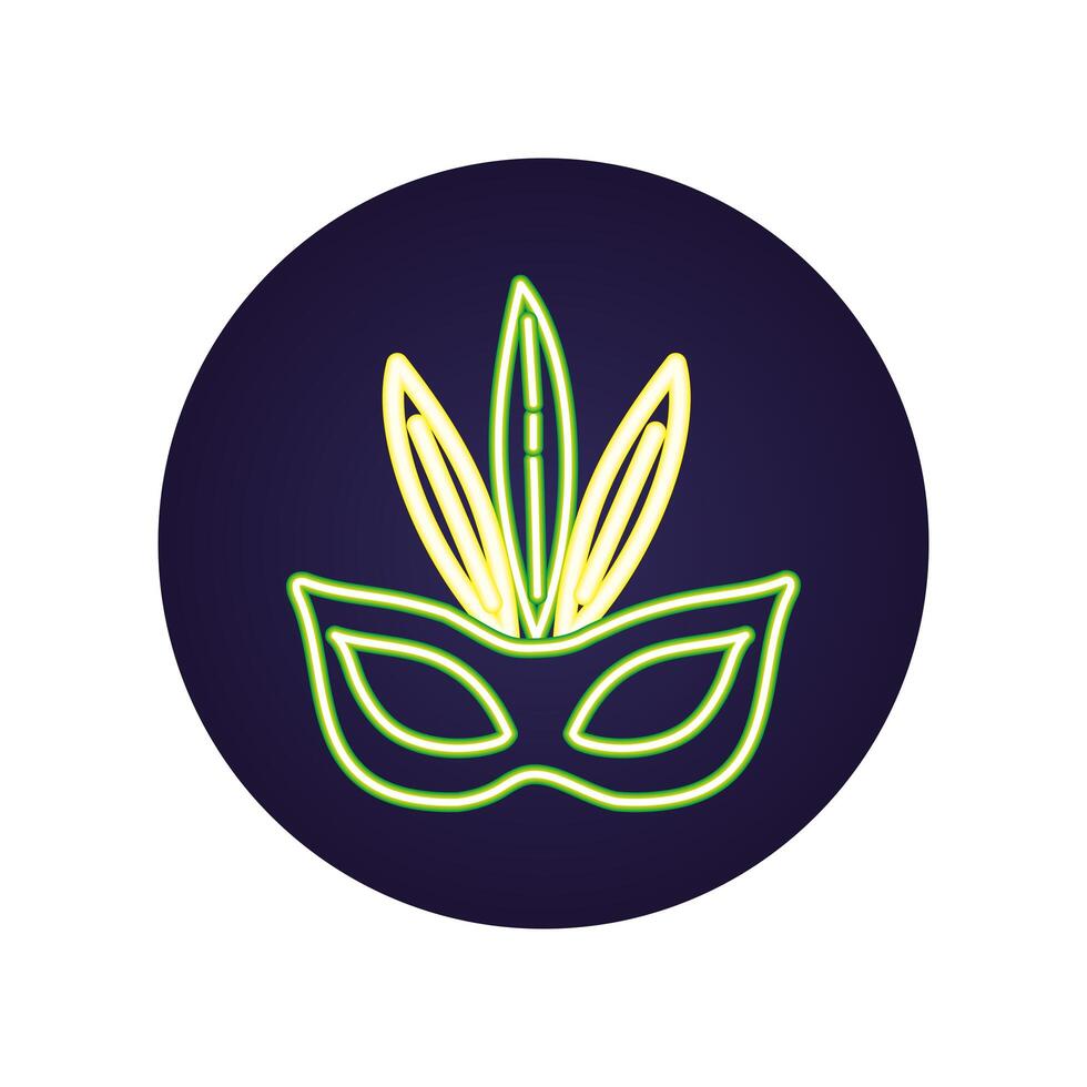 mardi gras celebration mask with feathers vector