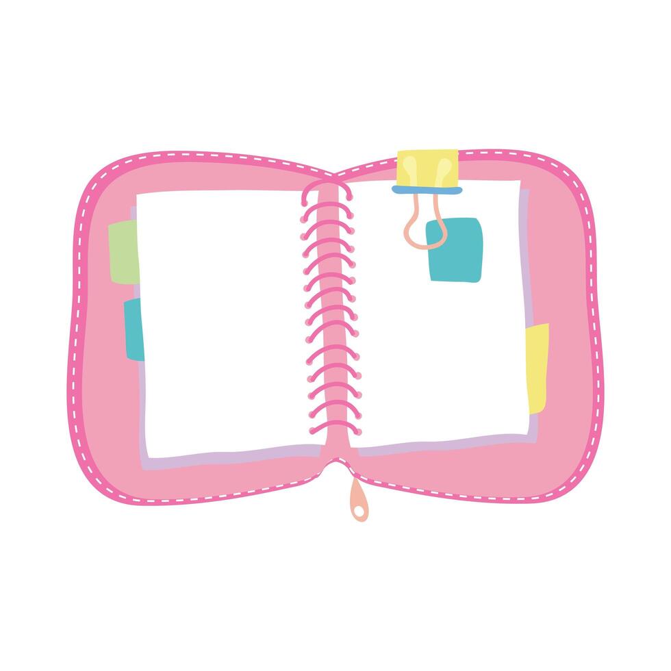 notebook school supply isolated icon vector