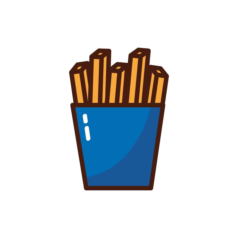 papas fritas, comida rápida, icono vector