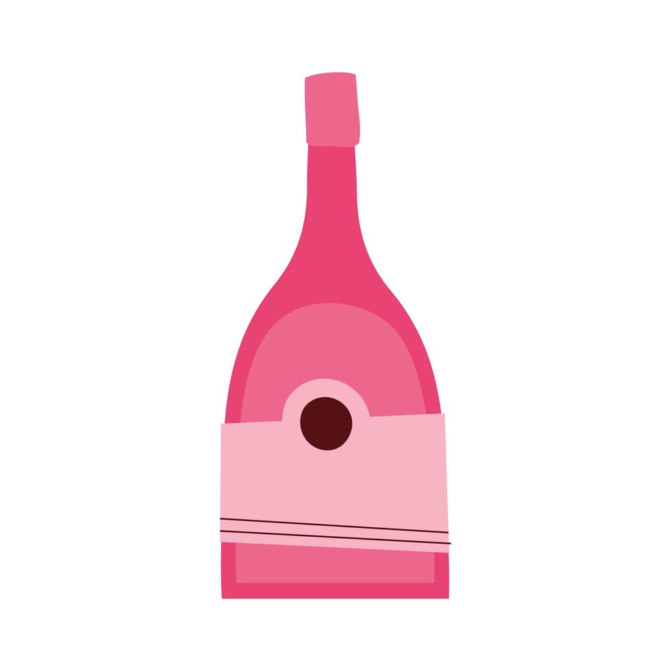 botella de vino, bebida, aislado, icono vector