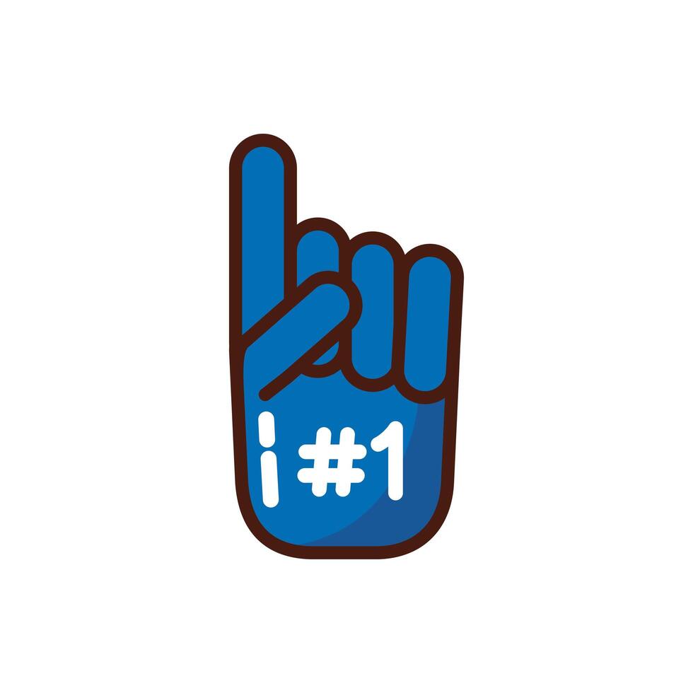 american football sport number one glove vector