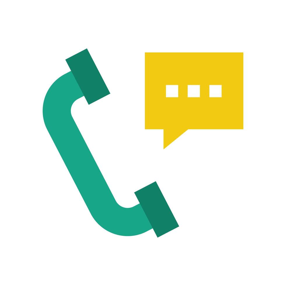 telephone with speech bubble icon vector
