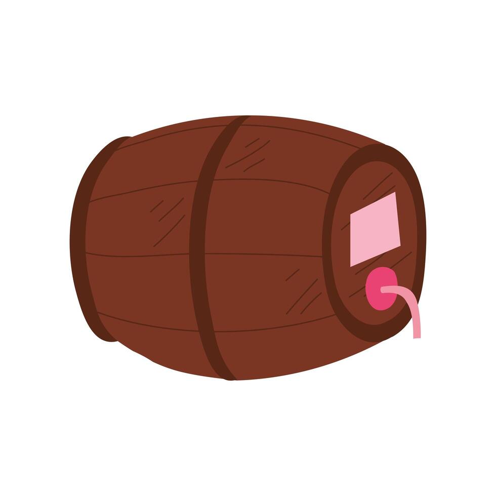 barril de vino, bebida, aislado, icono vector