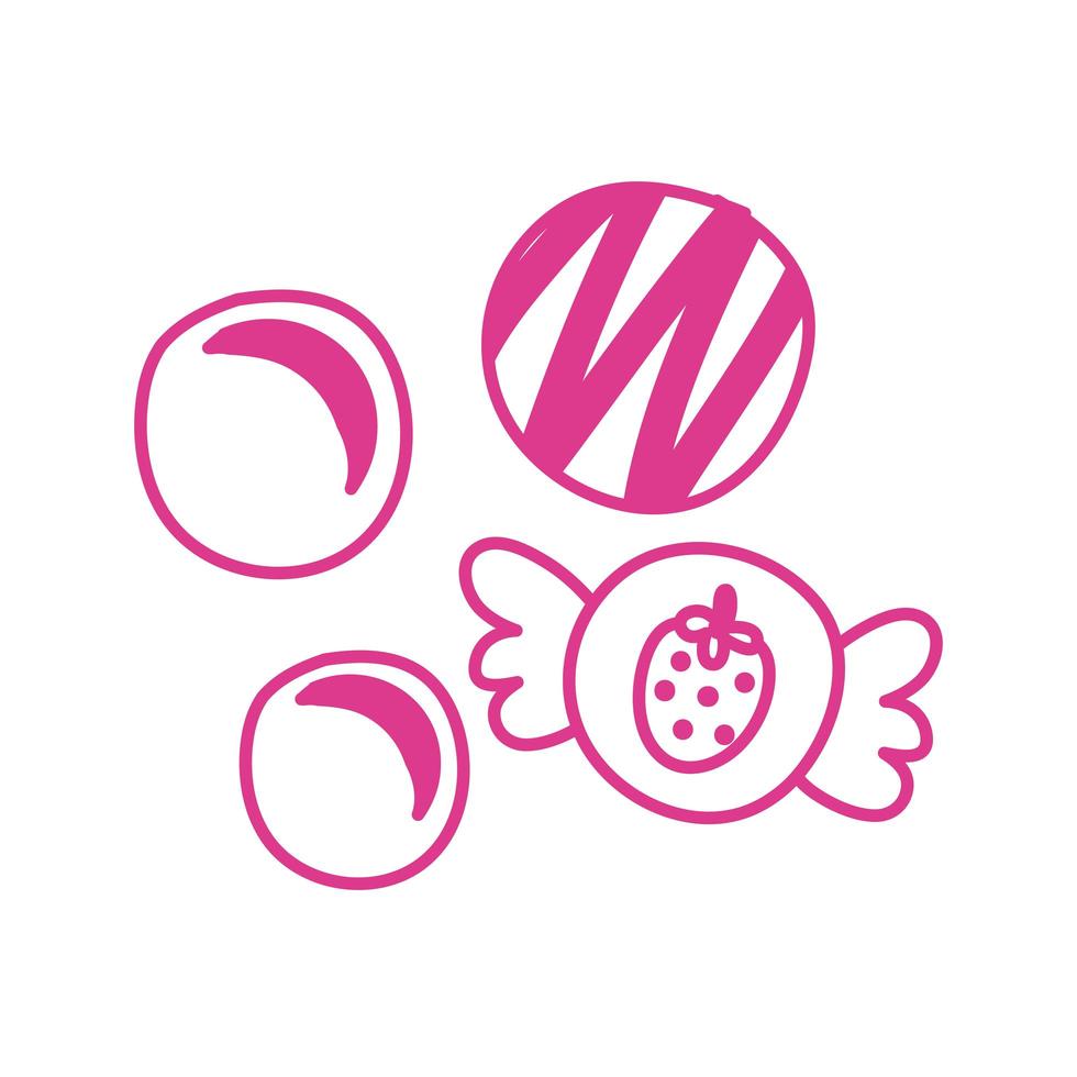 sweet candies strawberry isolated icon vector