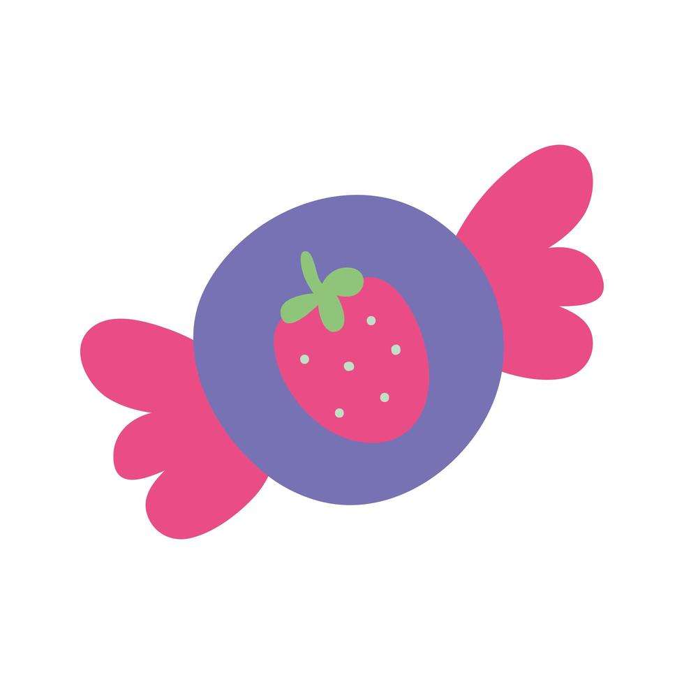 sweet candy strawberry isolated icon vector