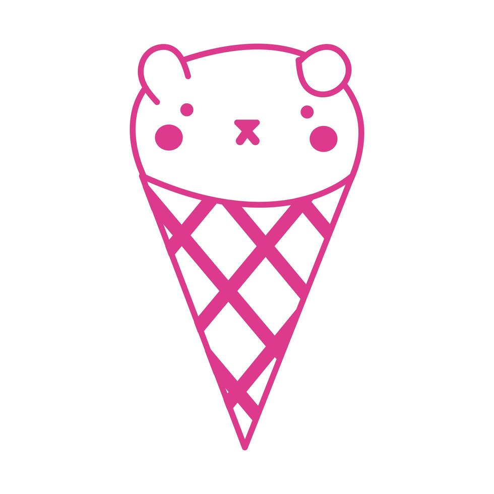 lindo gatito en cono de helado vector