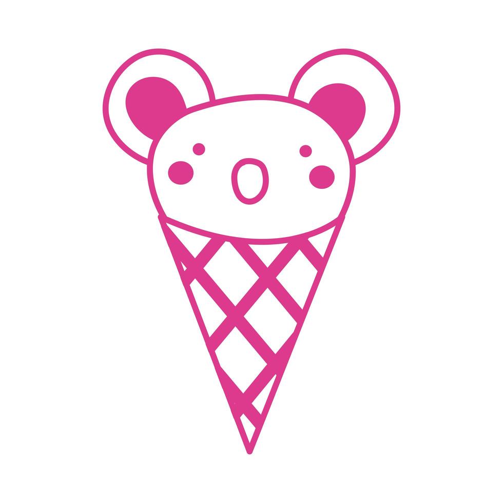 cute koala in ice cream cone vector