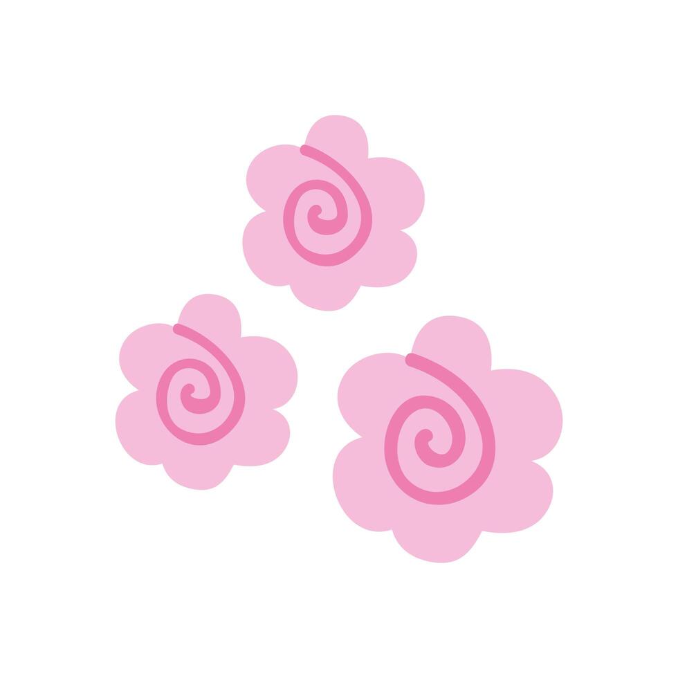 beautiful flowers garden isolated icons vector