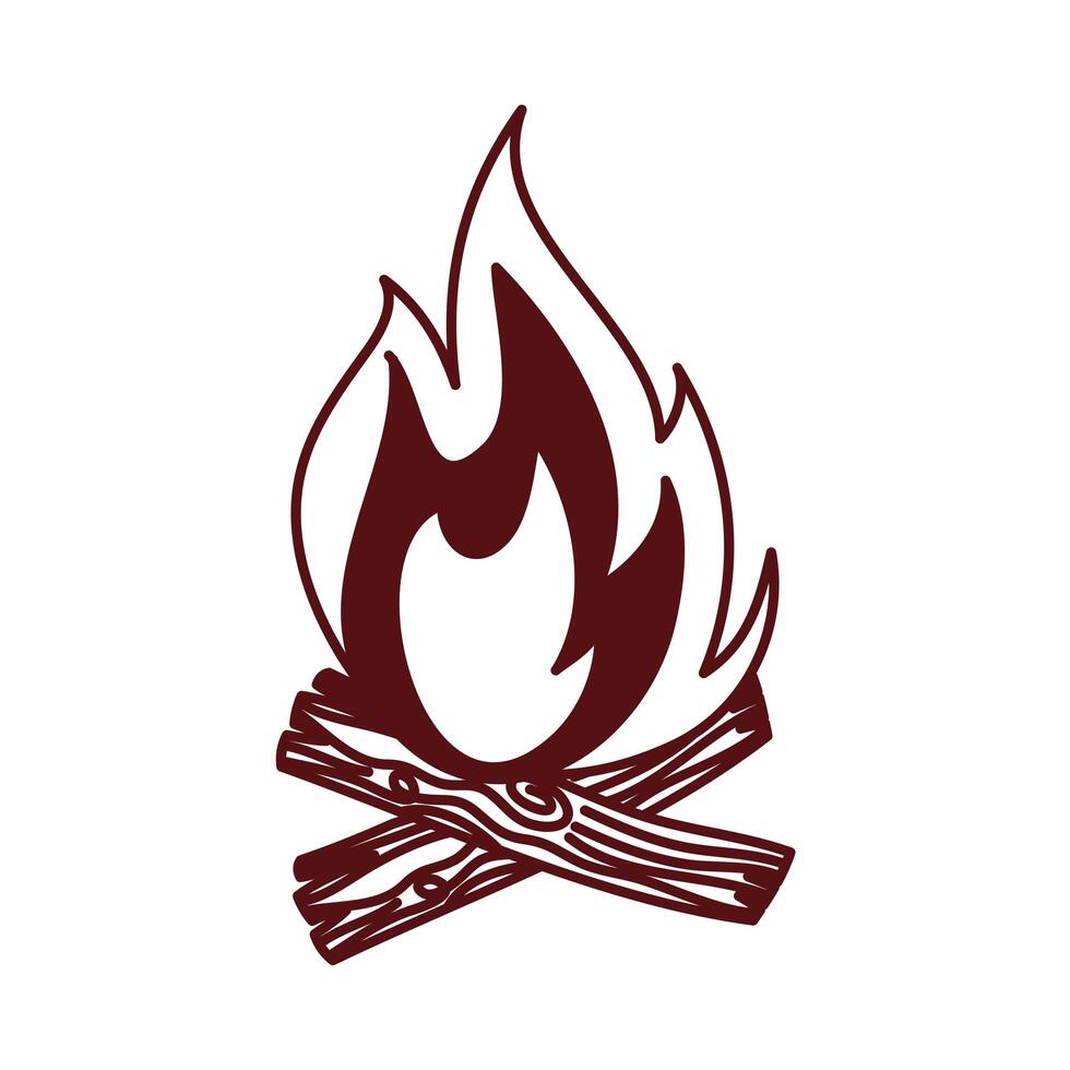 fire wood camping isolated icon vector