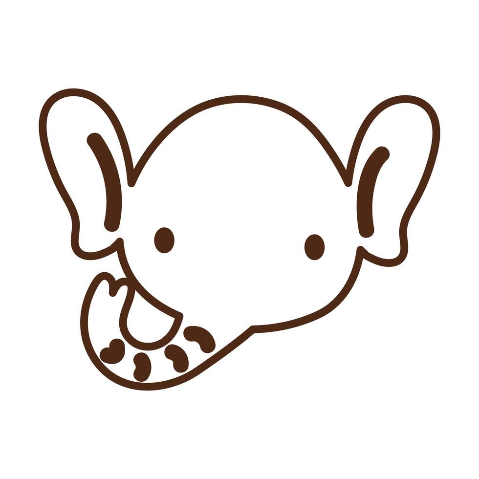 lindo, elefante, animal salvaje, carácter, icono vector