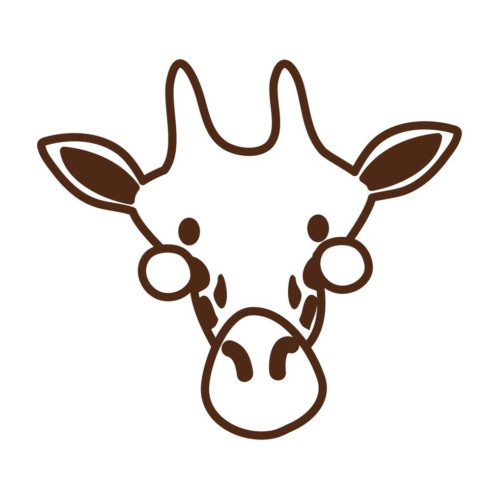 cute giraffe wild animal character icon vector