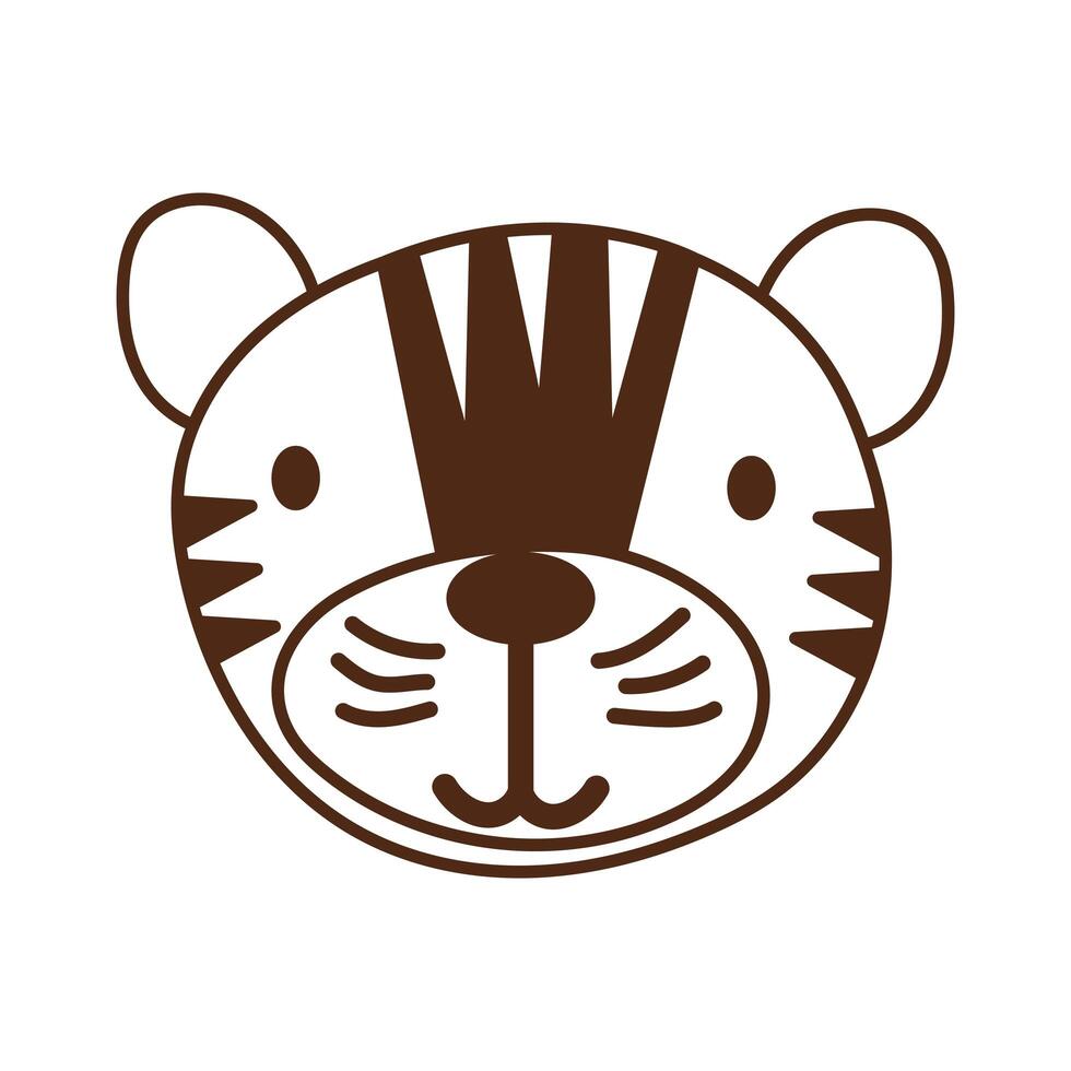 lindo, tigre, animal salvaje, carácter, icono vector