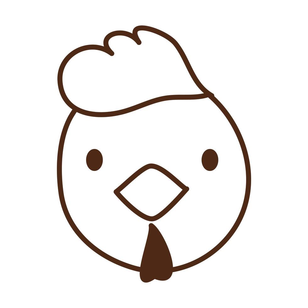 cute hen farm animal character vector