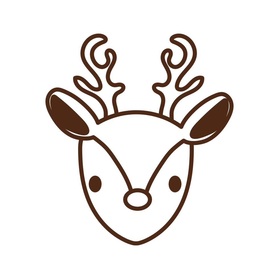 cute deer wild animal character icon vector