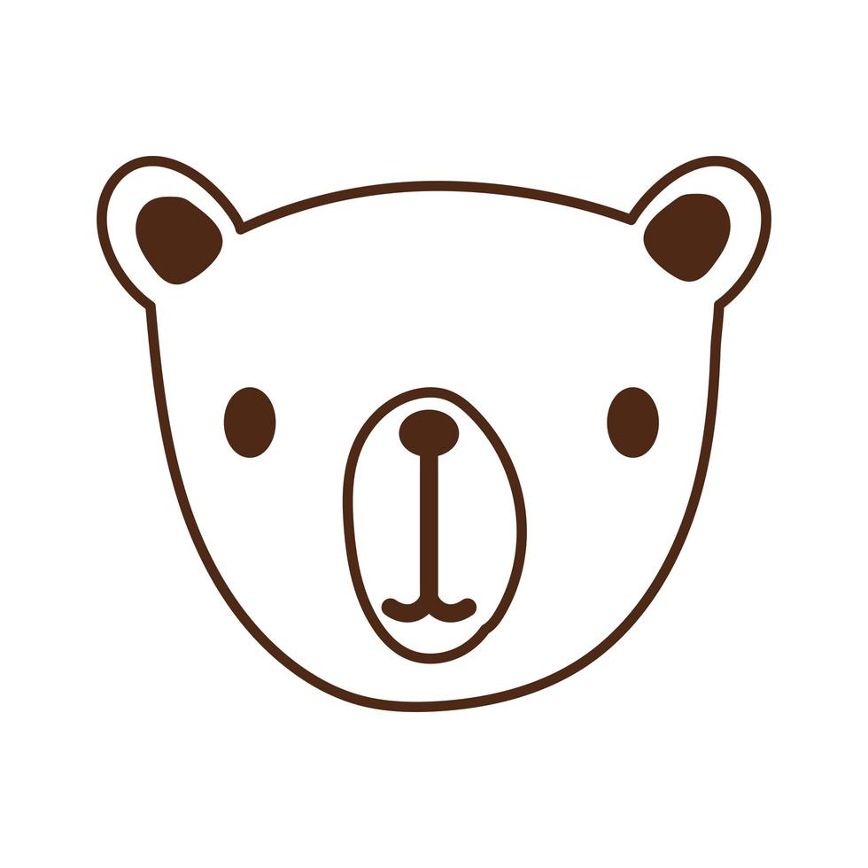 Lindo oso icono de personaje de animal salvaje vector