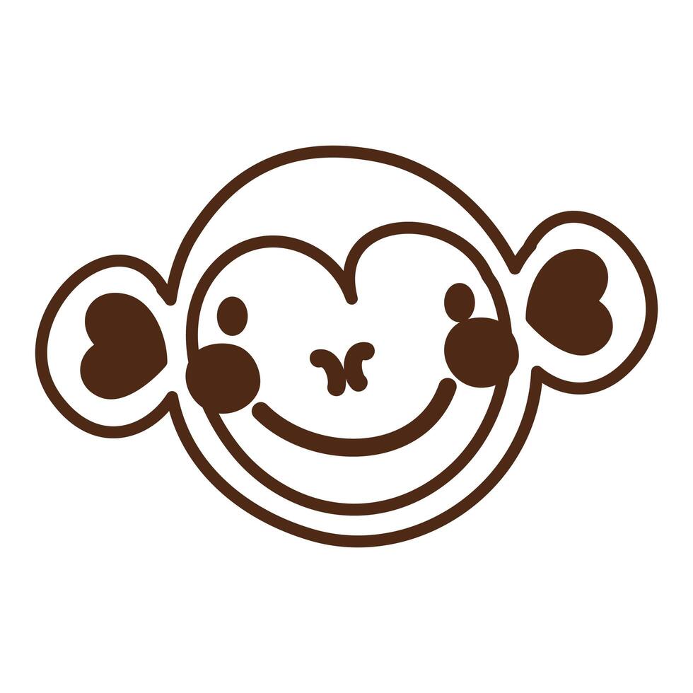 cute monkey wild animal character icon vector