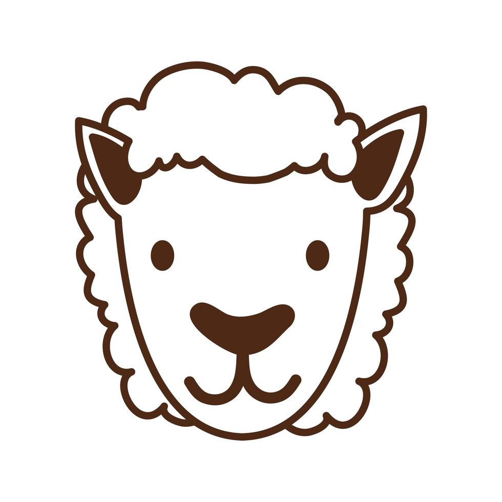 cute sheep farm animal character vector