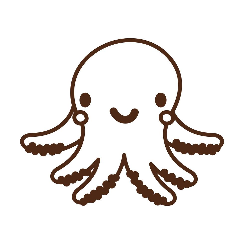 octopus sea life animal isolated icon vector