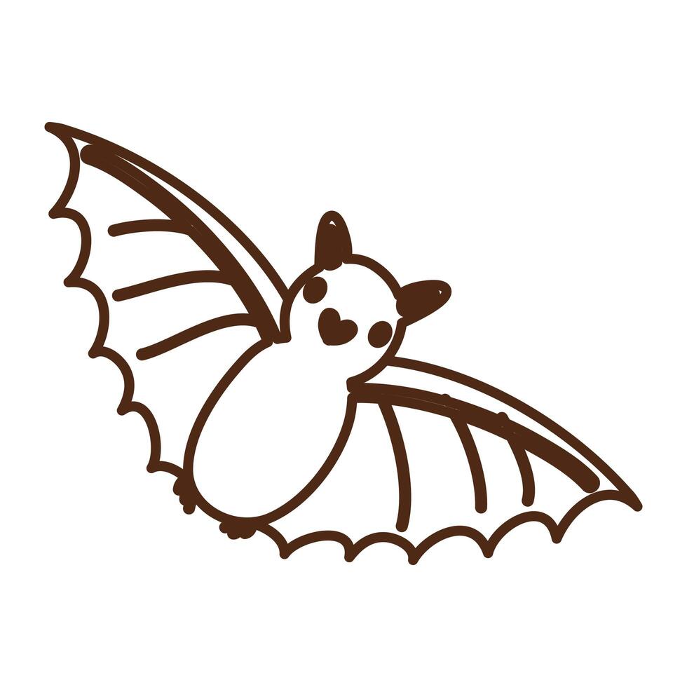 bat flying animal character icon vector