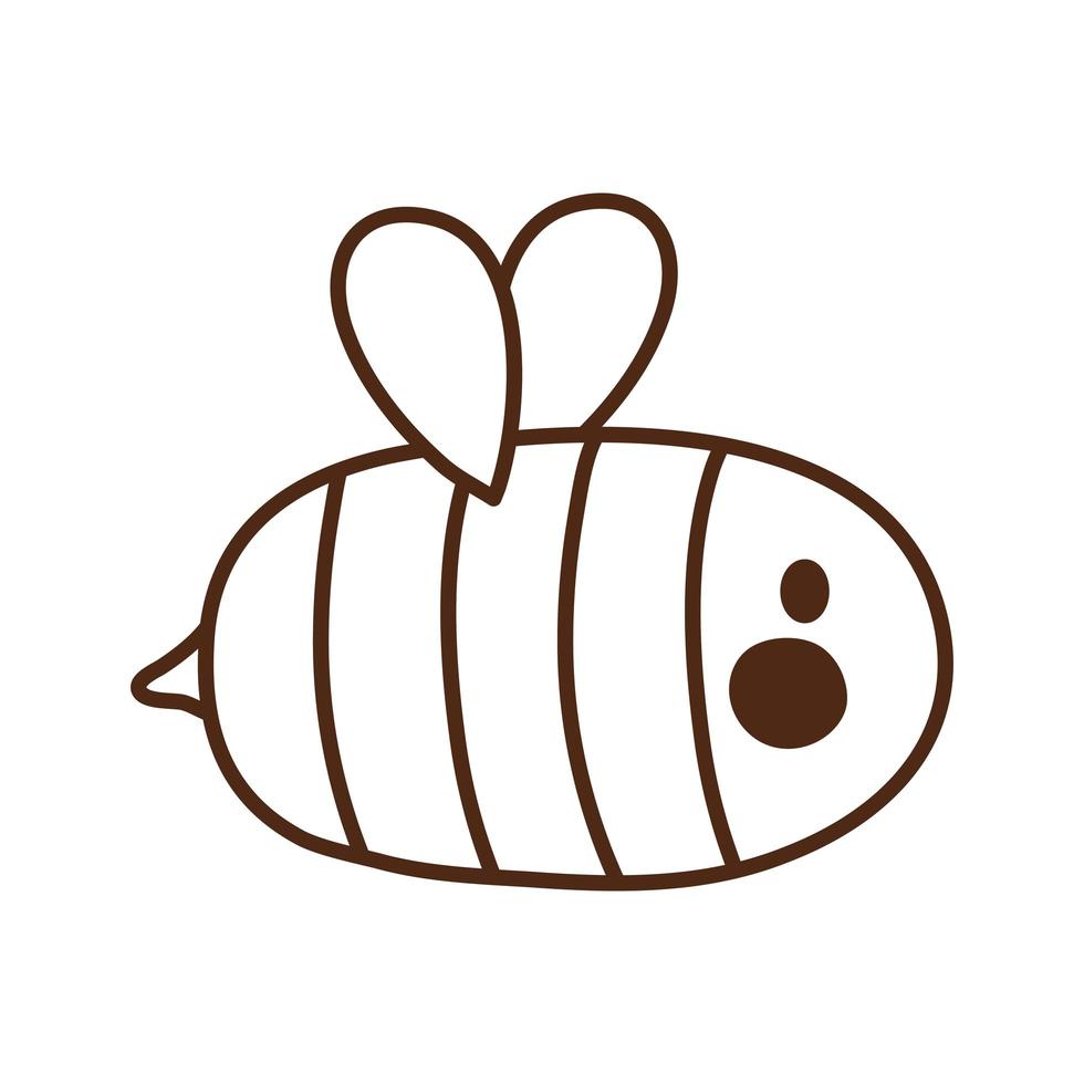lindo, pequeño, abeja, insecto, icono vector