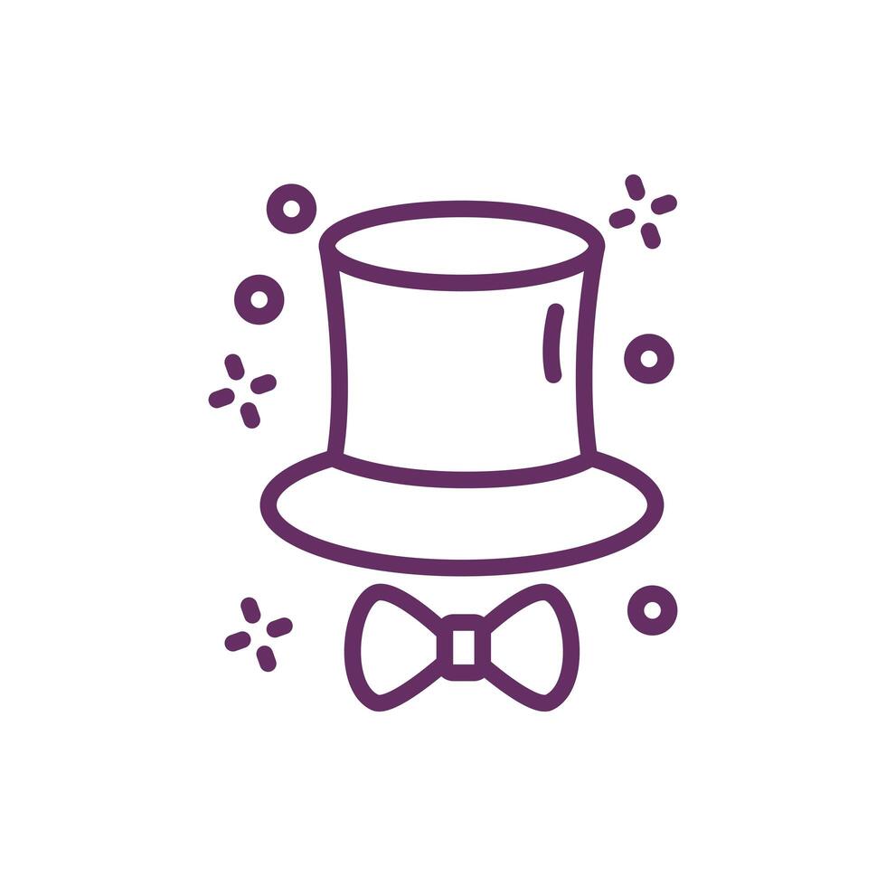 Magia tophat brujería icono aislado vector