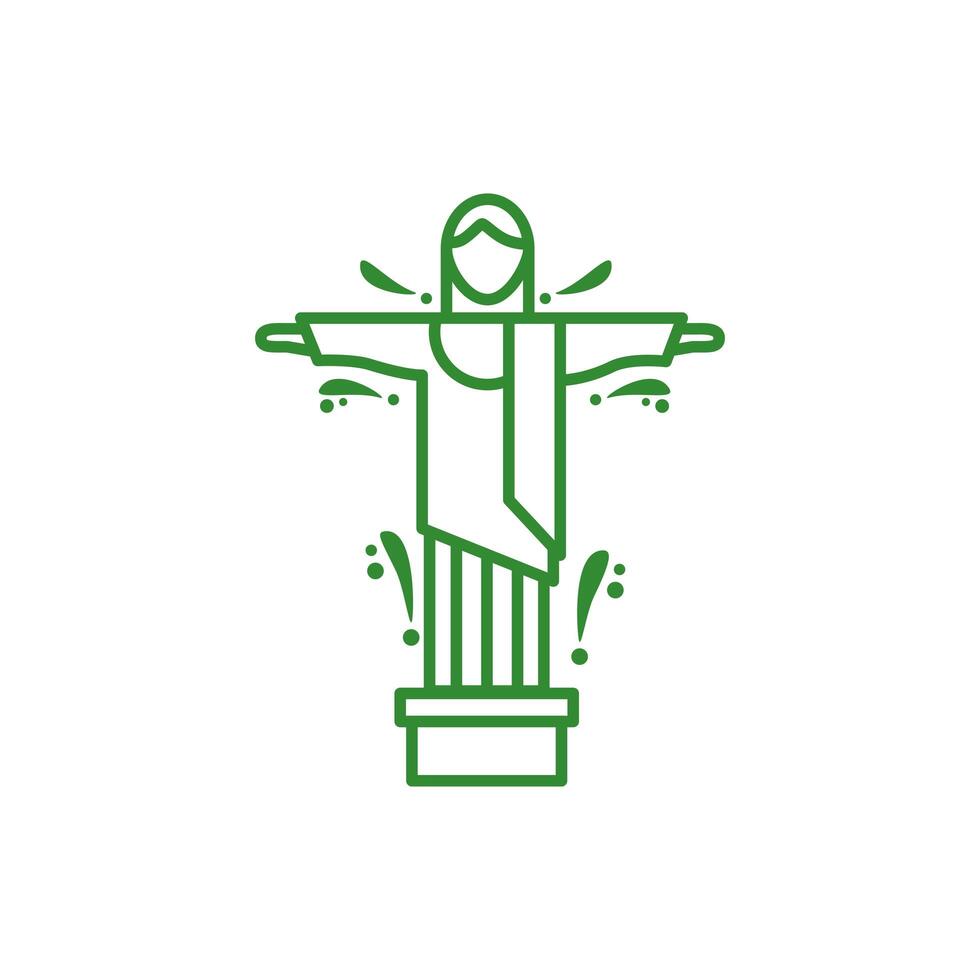 corcovade christ monument isolated icon vector