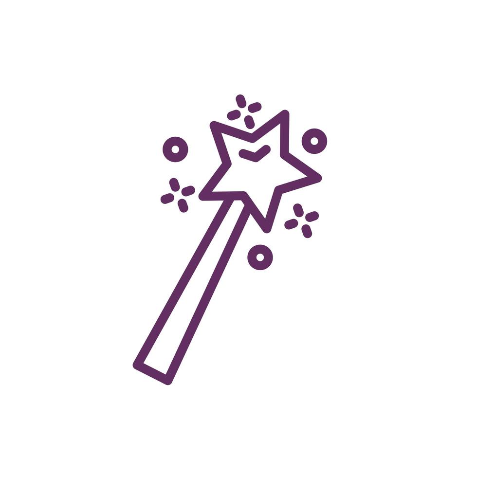 wand magic sorcery isolated icon vector