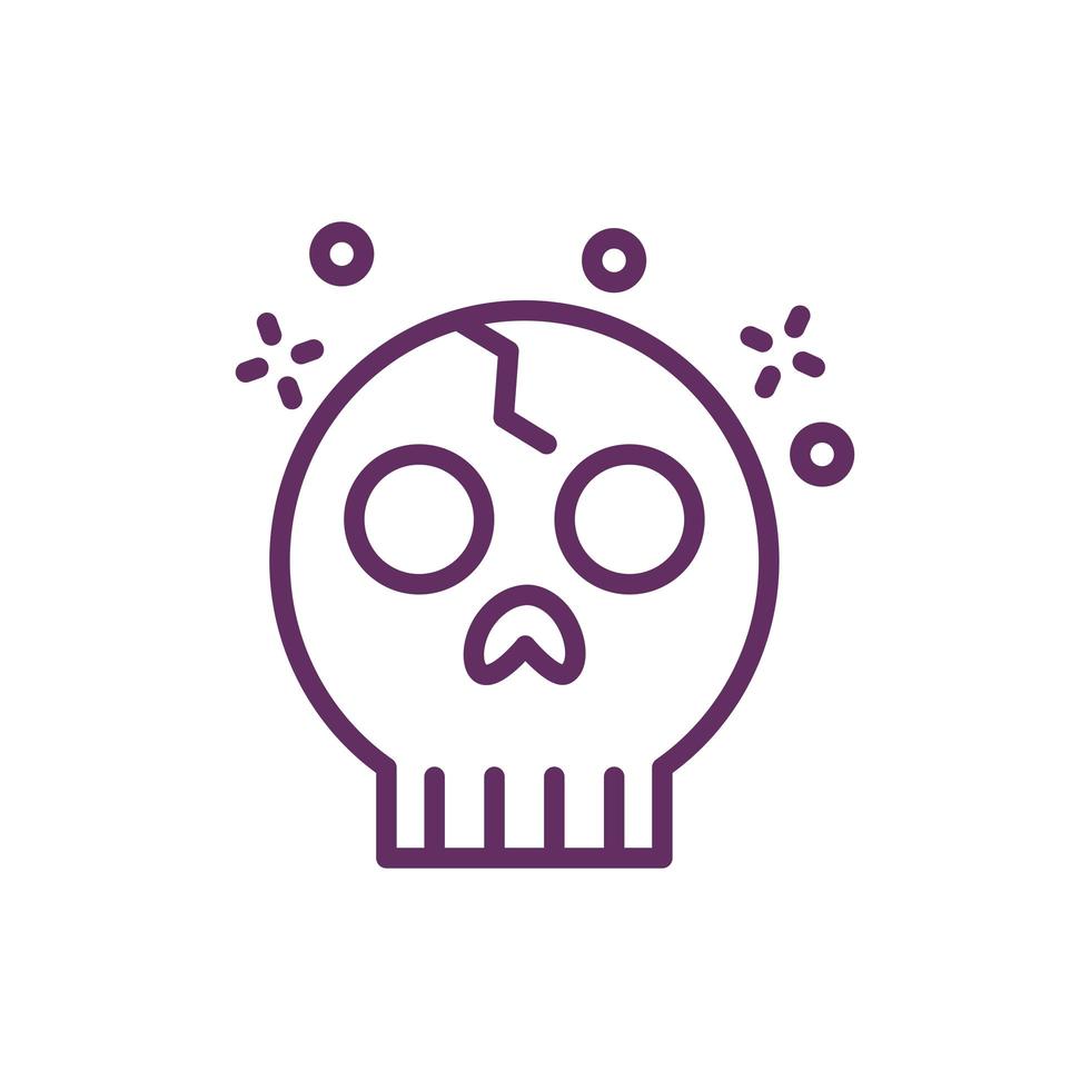 skull head with stars magic sorcery vector