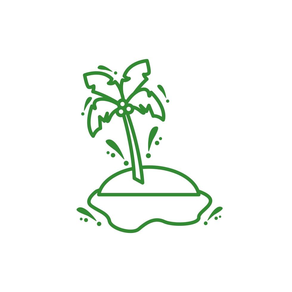 tree palm seascape isolated icon vector